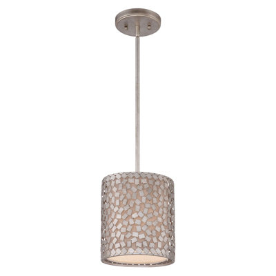Stylish Old Silver 1 Bulb Ceiling Pendant Light Fitting with LED E27 Socket