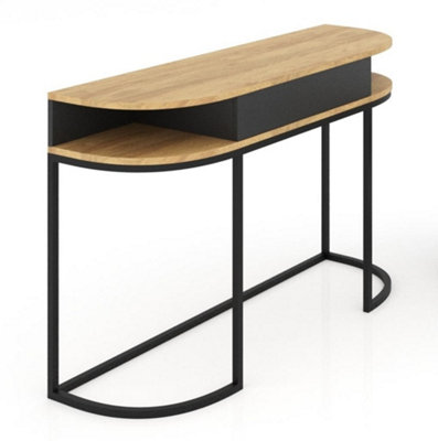 Stylish Ovalo Dressing Table H800mm W1200mm D400mm with Drawer and Open Compartments