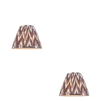 Stylish Pearl Grey Tapered Cylinder Lamp Shades - Set of 2 for Elegant Home Decor