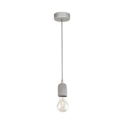 Stylish Pendant Ceiling Light with Grey Concrete Shade - E27 Bulb Compatible
