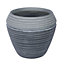 Stylish Plant Pot, Two Tone Grey Colour With a Whitewash Design. (Dia) 20 cm