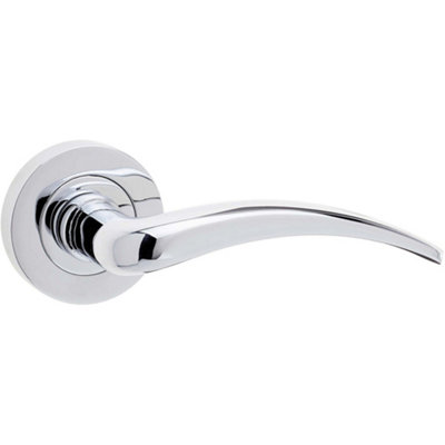 Stylish Polished Chrome Door Handle for Modern Homes - Interior Handle