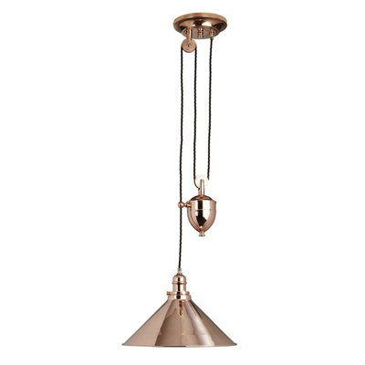 Stylish Polished Copper LED Pendant Light with E27 Socket