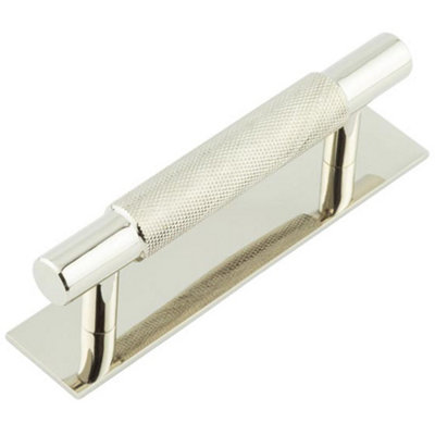 Stylish Polished Nickel Cabinet Handle with 96mm Centers - Kitchen Drawer Pull Handle