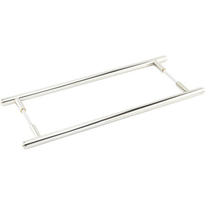 Stylish Polished Nickel Face Fix Pull Handle 425mm for Modern Interiors - Door Handle
