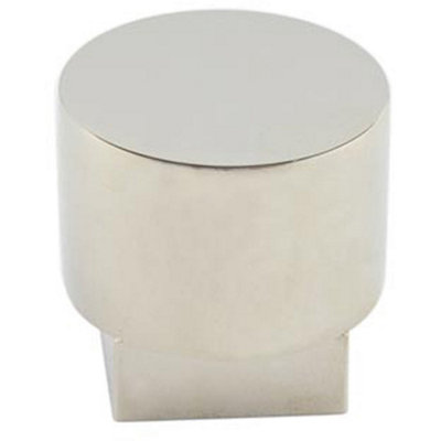 Stylish Polished Nickel Round Cupboard Knob for Modern Interiors - Kitchen Cabinet Knob