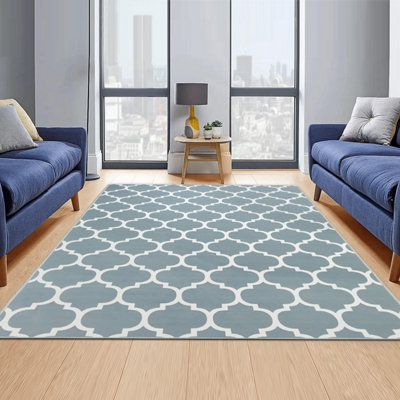 STYLISH PRINTED RUG NON SLIP LARGE AREA BEDROOM CARPET LIVING ROOM ...