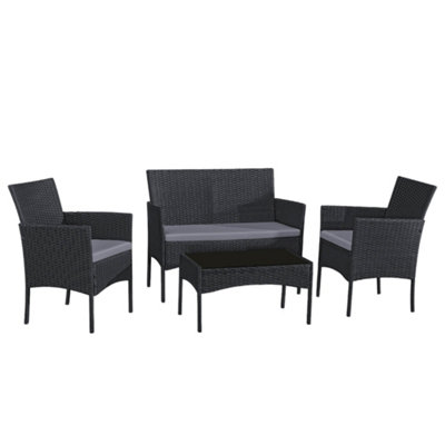 Black rattan cheap effect garden furniture