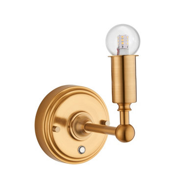Stylish Rechargeable LED Wall Light with Touch Dimming and Aged Brass Finish