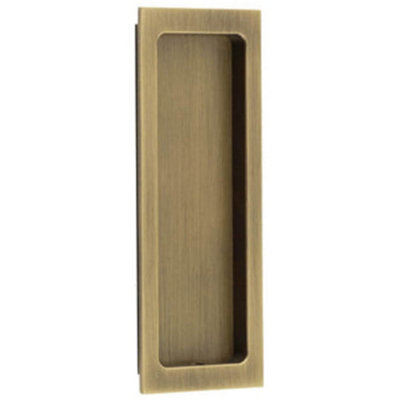 Stylish Rectangular Flush Pull in Antique Brass for Doors and Cabinets - Door Handle