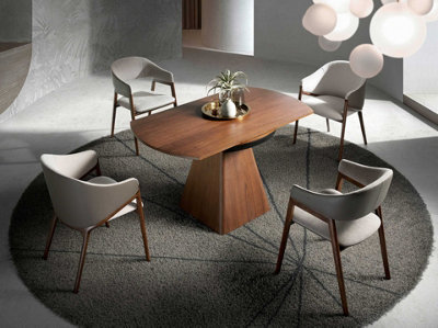 Stylish Round Walnut Extending Dining Table for Modern Homes