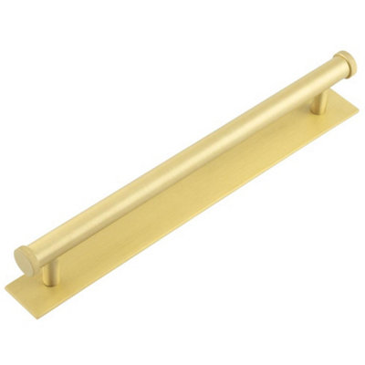 Stylish Satin Brass Cabinet Handle with 224mm Centers for Modern Interiors - Kitchen Drawer Pull Handle