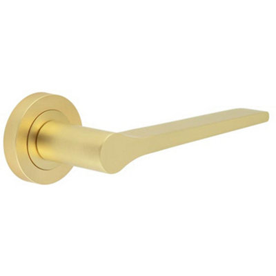 Stylish Satin Brass Door Handle for Modern Interiors - Interior Handle