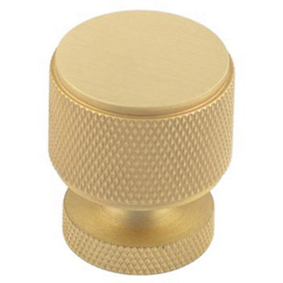 Stylish Satin Brass Knurled Cupboard Knob for Home Renovation - Kitchen Cabinet Knob