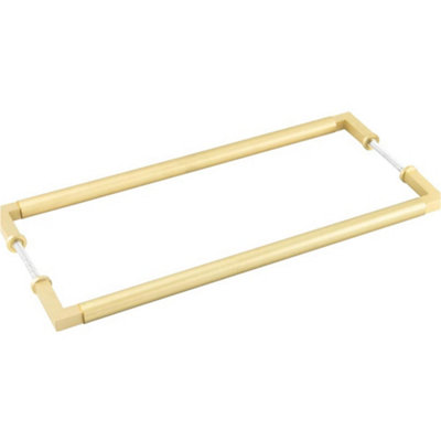 Stylish Satin Brass Pull Handle for Cabinets 425mm - Door Handle