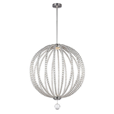Stylish Satin Nickel 2-Bulb Ceiling Pendant Light with LED 12W Bulbs