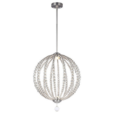 Stylish Satin Nickel 2 Bulb LED Ceiling Pendant Light Fitting