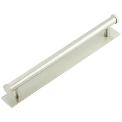 Stylish Satin Nickel Cabinet Handle with 224mm Centers for Modern Interiors - Kitchen Drawer Pull Handle