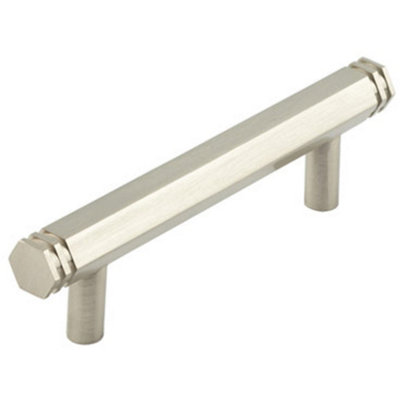 Stylish Satin Nickel Cabinet Handle with 96mm Centers - Kitchen Drawer Pull Handle