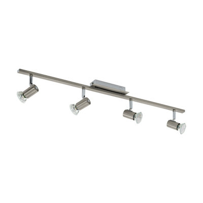 Stylish Semi Flush Ceiling Light with Satin Nickel and Chrome Finish - 4x5W GU10 Bulbs