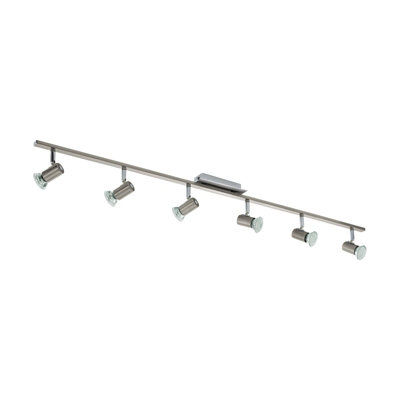 Stylish Semi Flush Ceiling Light with Satin Nickel Chrome Finish and 6 GU10 Bulbs