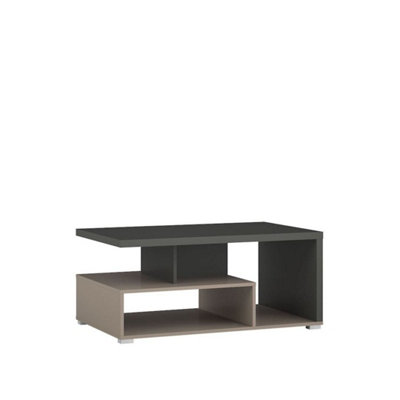 Stylish Serio Coffee Table 100cm - Congo, Anthracite & Black: Modern Centerpiece for Contemporary Living Spaces