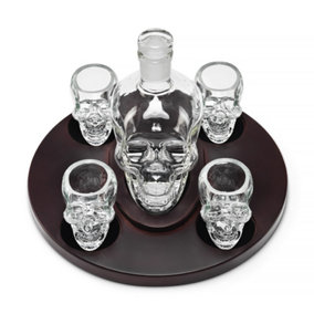 Stylish Skull Decanter With Two Glasses Set
