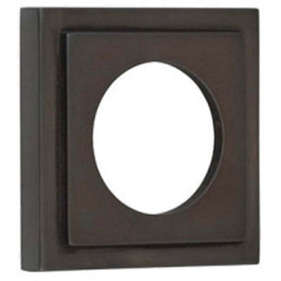 Stylish Square Stepped Outer Rose in Dark Bronze Finish - Door Handle