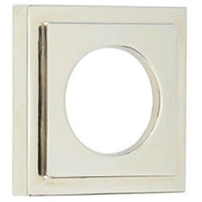 Stylish Square Stepped Outer Rose in Polished Nickel Finish - Door Handle