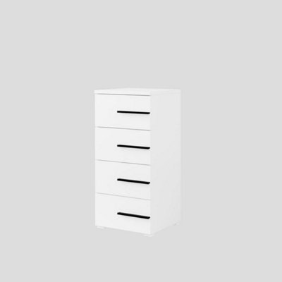 Stylish Violla Chest of Drawers 450mm in White - Compact Storage Solution H940mm D400mm