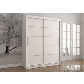 Stylish Vista 06 Sliding Door Wardrobe with Ample Storage Space in White Matt - (H)2000mm x (W)1500mm x (D)610mm