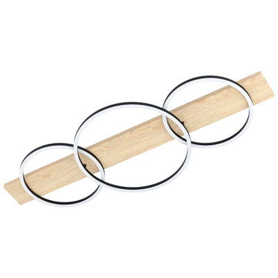 Stylish Wall Flush Ceiling Light with Black Brown Shade and White LED Bulb