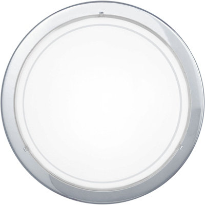 Stylish Wall Flush Ceiling Light with Chrome Shade and Clear Glass