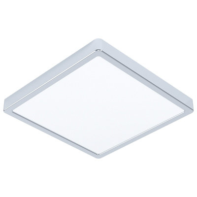 Stylish Wall Flush Ceiling Light with Chrome Shade and White Plastic LED Bulb - 20W