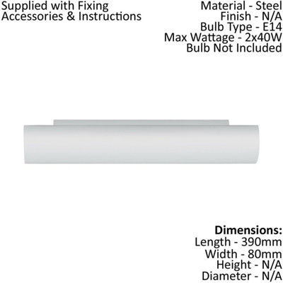 Stylish Wall Mirror Light with White Opal Matt Glass and Steel Finish, E14 Bulb Required