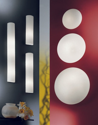 Stylish Wall Mirror Light with White Opal Matt Glass and Steel Finish, E14 Bulb Required