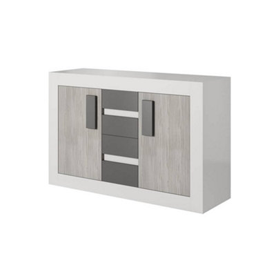 Stylish White Matt Sideboard Cabinet H970mm W1450mm D500mm - Modern Design with Kathult Decor