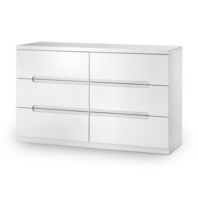 Stylish White Oak Narrow Chest - 7 Drawers