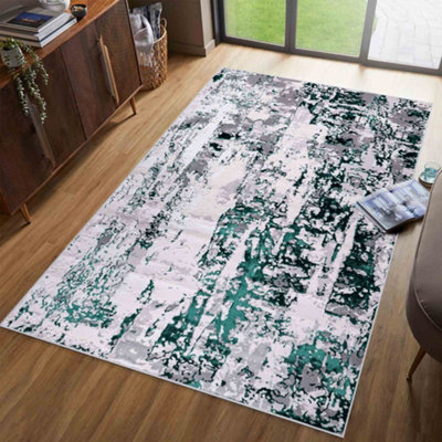 Styra Modern Grunge Abstract Area Rugs Aqua 120x170 cm