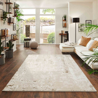 Styrus Modern Living Room Rug - Abstract Area Rugs Beige 200x290 cm