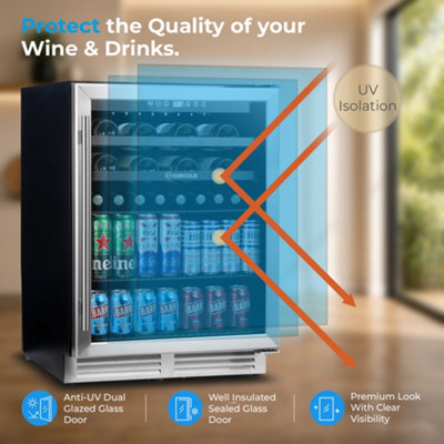 Subcold Integra60 Integrated Drinks & Wine Cooler 143L - Stainless Steel
