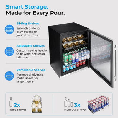 Subcold Integra60 Integrated Drinks & Wine Cooler 143L - Stainless Steel