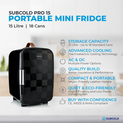 Subcold Pro 15L Mini Fridge Chequer Black
