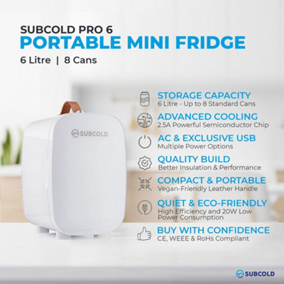 Subcold Pro 6L Mini Fridge White