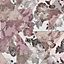 Sublime Geometric Floral Pink/Grey Wallpaper
