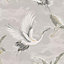 Sublime Kranes Neutral Beige Animal Wallpaper