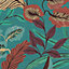 Sublime Paradise Arts Blue Leaves Wallpaper