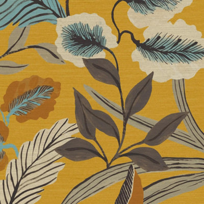 Sublime Paradise Arts Ochre Leaves Wallpaper