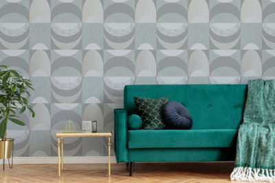 Sublime Seamless Geometric Mint Green Wallpaper | DIY At B&Q