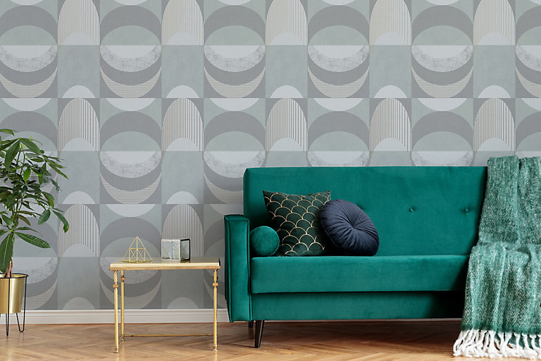 Sublime Seamless Geometric Mint Green Wallpaper | DIY at B&Q